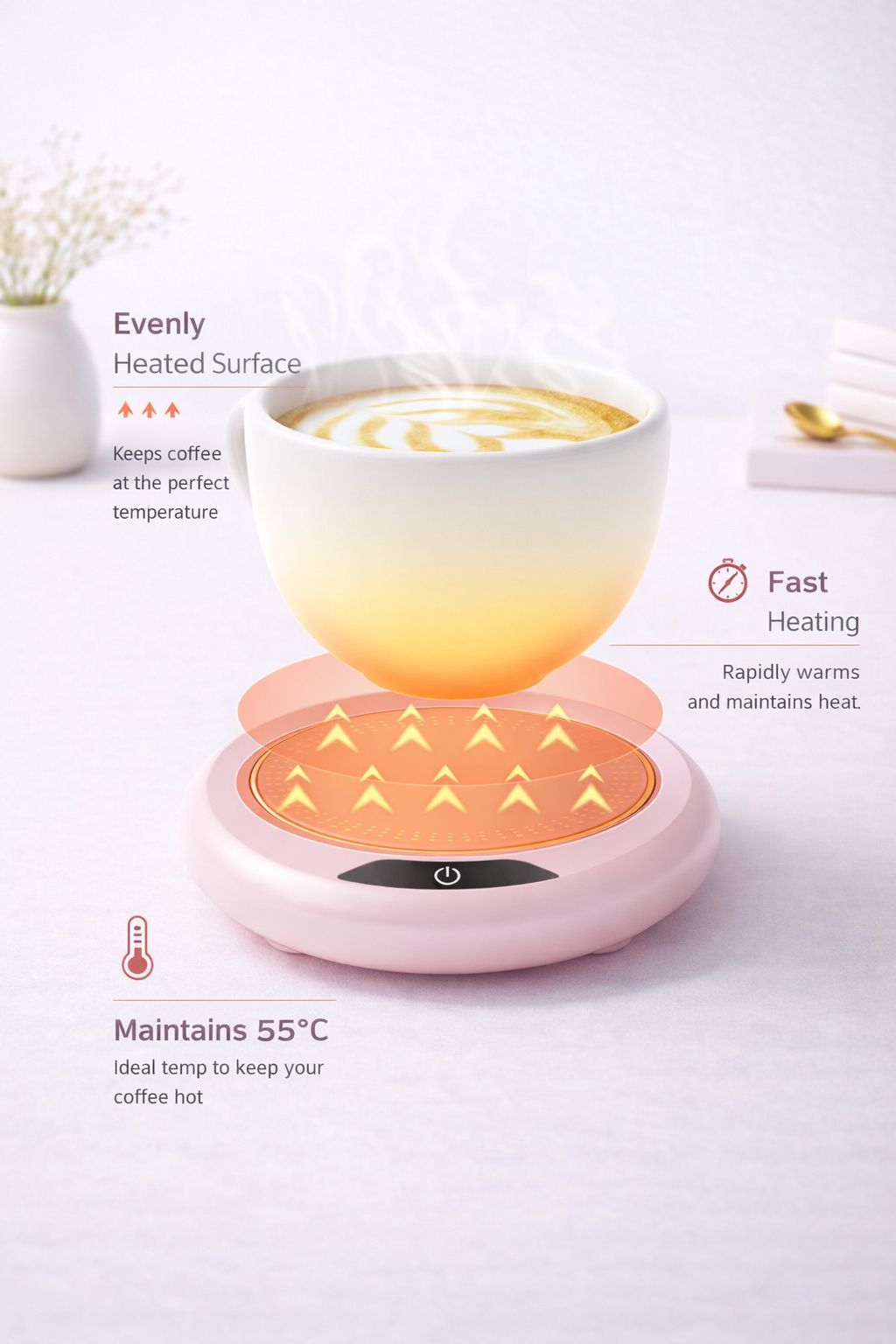 KeepHeat™ Mug Warmer – Never Drink Cold Coffee Again